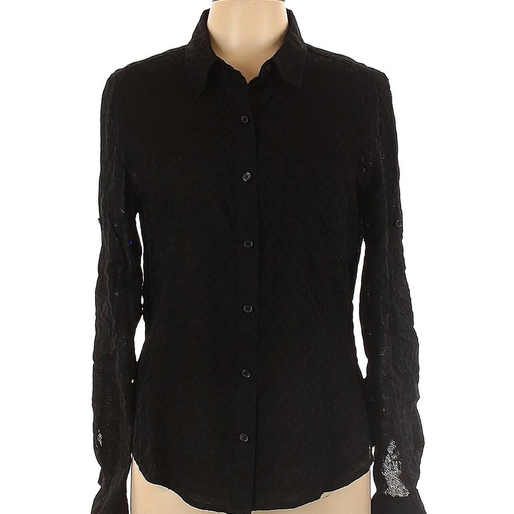 Jones New York Sport 3/4 Sleeve Button-Down Shirt Size L